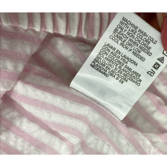 Secret Treasures Pajama Set Womens Medium Pink White Stripe 2 Pc Loungewear - Picture 12 of 15